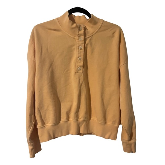 CALIA Athletic Workout Orange Button Neck Long Sleeve Sweater Size Large - Picture 1 of 7